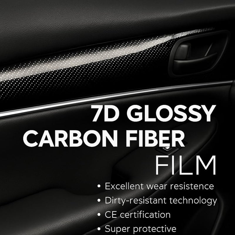 RockRose 7D Super Glossy Black Carbon Fiber Vinyl Wrap - Self Adhesive Car Vinyl Sticker (1FT x 5FT) - Image 2
