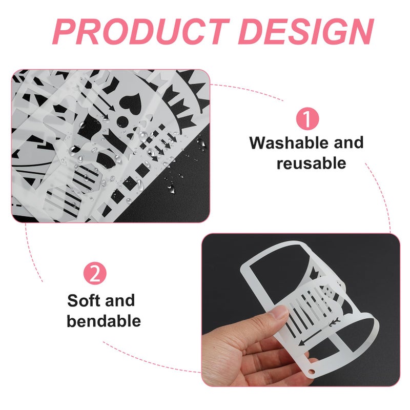 KUANSHENG Journal Stencils for Dotted Journals â€“ 12PCS Planner Accessories with Monthly/Weekly Layouts, Icons, Charts & Shapes for Journaling - Image 4