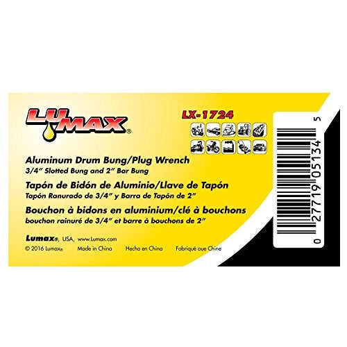 LUMAX LX-1724 Aluminum Drum Wrench; Non-Sparking, Offset Handle for 2” & 3/4” Drum Plugs, Hardened & Tempered, Lightweight and Compact Design for Plastic or Metal Drums - Image 5