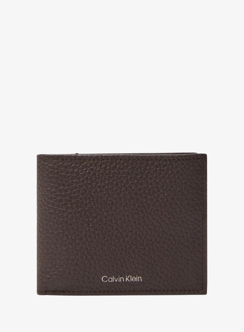 CALVIN KLEIN Embossed Logo Leather Billfold Coin Wallet