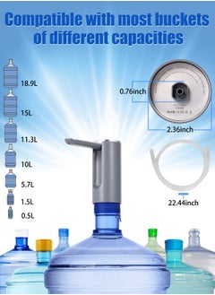 Y&D Water Bottle Pump Dispenser Universal Foldable 1-5 Gallon Electric Automatic Touch Drinking Machine with USB Cable (Grey)  - Image 3