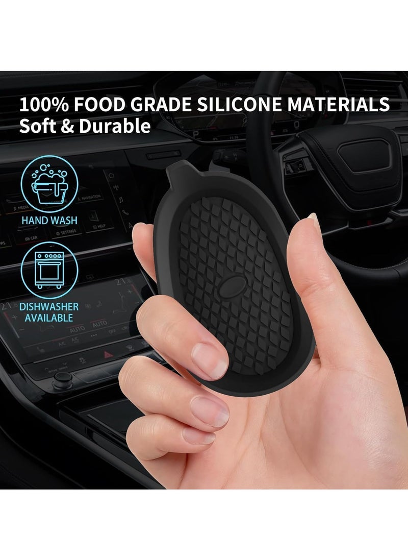 Generic 4-Pack Car Coaster with Silicone Insert, Universal Non-Slip Cup Holder, Men's & Women's Auto Parts Interior (Black)  - Image 4