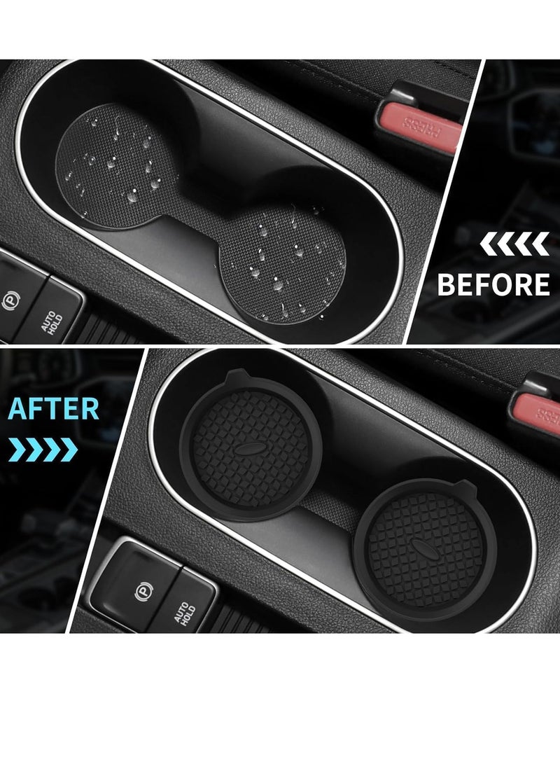 Generic 4-Pack Car Coaster with Silicone Insert, Universal Non-Slip Cup Holder, Men's & Women's Auto Parts Interior (Black)  - Image 5