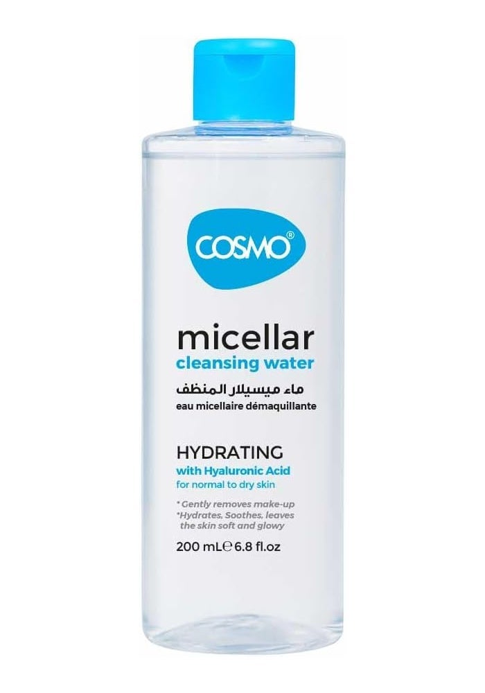 Cosmo Face Care Hydrating Micellar Water 200ml with Hyaluronic Acid - Image 1