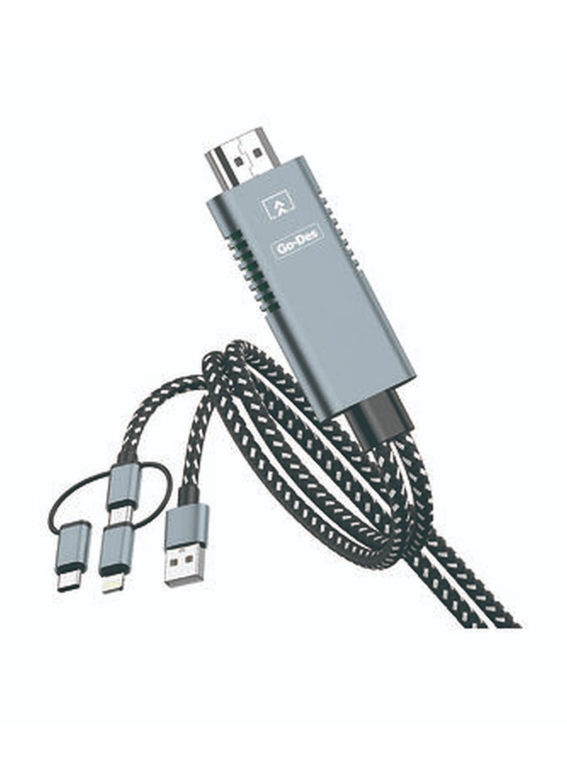 GO-DES Go Des 5 in 1 1080P HD HDMI Connector - Image 1