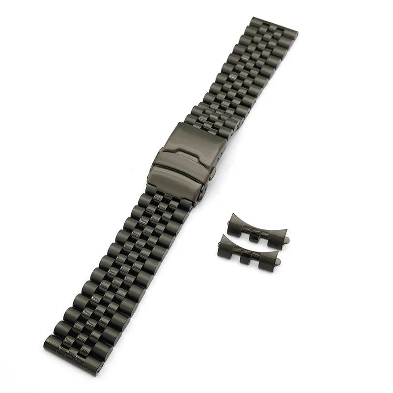 Bluejw Stainless Steel Metal Smart Watch Strap Replacement for 20mm 22mm Luxury Adjustable Black Gold Silver Smart Band - Image 1