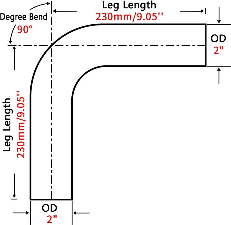 FGJQEFG 2 Inch 90 Degree Mandrel Exhaust Pipe - Image 2