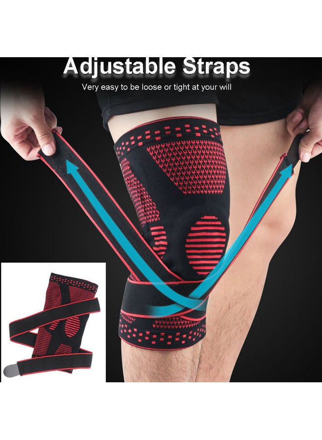 إسكدنيا زوج من دعامات الركبة، واقي للركبة، واقي ضاغط، غير قابل للانزلاق للرجال والنساء، صالح لكرة القدم والمشي وللمسافات الطويلة وكرة السلة مقاس كبير 22*4*20سم - Image 4