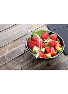 Restaurantware Restaurantware-LIDS ONLY: 18 Ounce Plastic Salad Bowl Lids, 200 Recyclable Lids For 18 Ounce Salad Bowls - Round, Disposable, Clear Plastic To Go Bowl Lids, Bowls Sold Separately  - Image 3