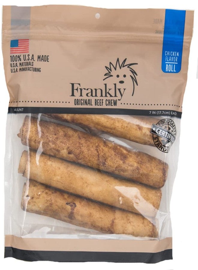 Frankly Chicken Flavor Beef Chew Dog Retriever Rolls Pack of 4 100% U.S.A Made - Image 1