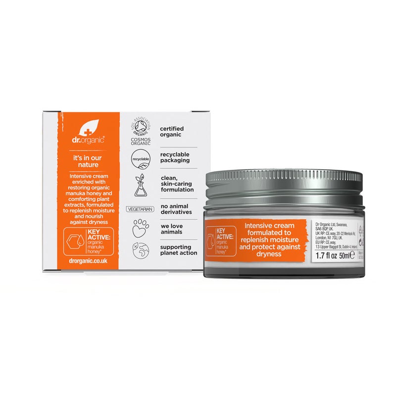 dr.organic كريم إنقاذ عسل مانوكا العضوي للعناية بالبشرة النشطة (1.7 أونصة سائلة) - Image 2