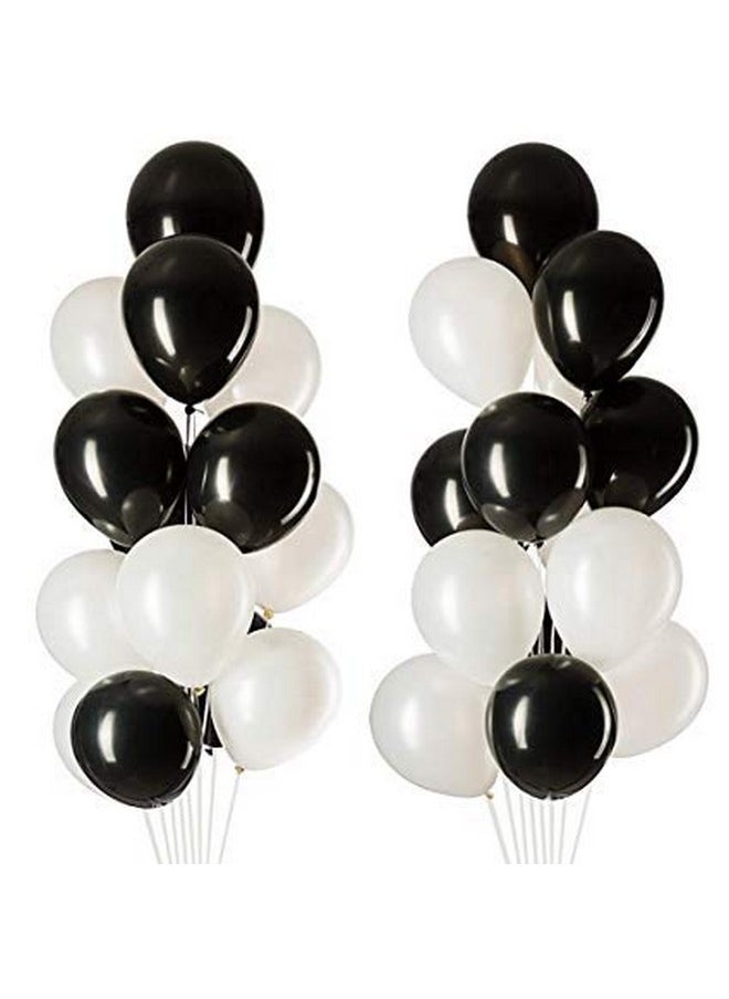 Balloonistics - Balloonistics Metallic HD Shiny Toy Balloons - Black and White Balloons for Decoration and Party (Pack of 50) - Image 1