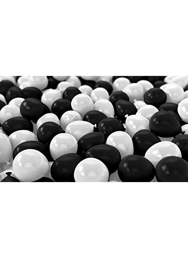 Balloonistics - Balloonistics Metallic HD Shiny Toy Balloons - Black and White Balloons for Decoration and Party (Pack of 50) - Image 1