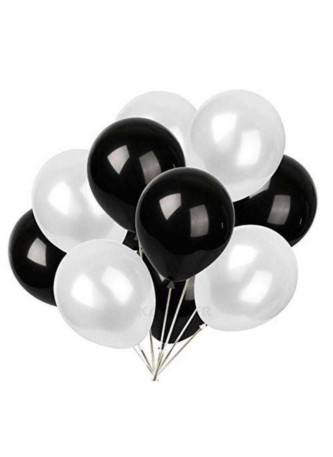 Balloonistics - Balloonistics Metallic HD Shiny Toy Balloons - Black and White Balloons for Decoration and Party (Pack of 50) - Image 1