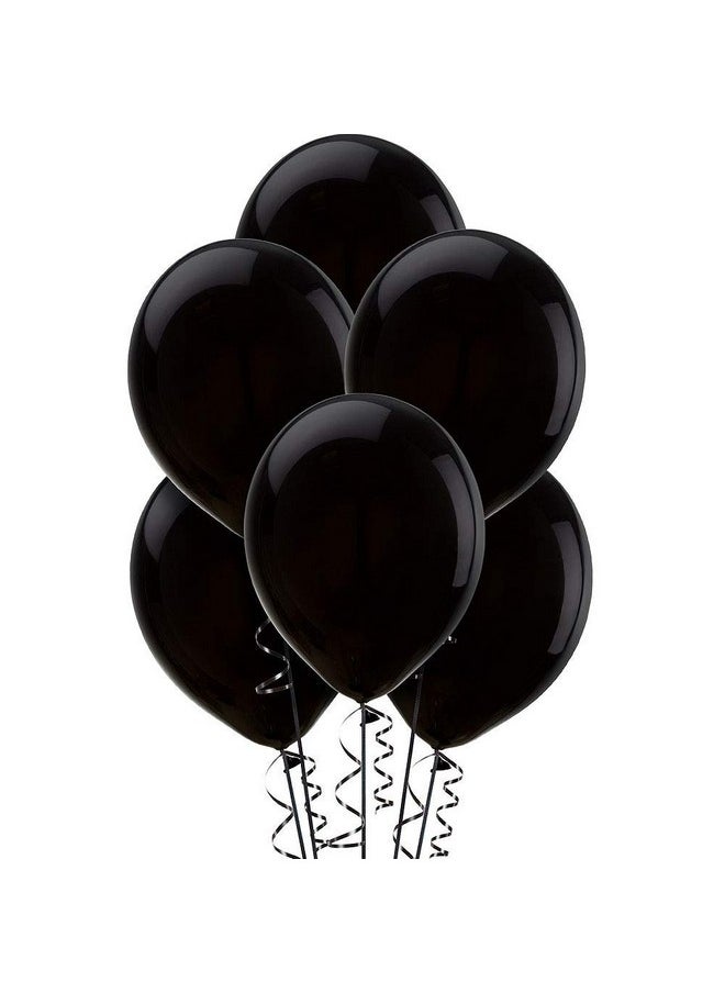 Balloonistics - Balloonistics Metallic HD Shiny Toy Balloons - Black and White Balloons for Decoration and Party (Pack of 50) - Image 1