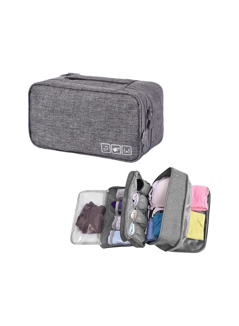 DeloPik Travel Underwear Organizer,Portable Underwear Storage Bag Bra/Socks/Cosmetic Accessories Storage Box Suitable For Men and Women  - Image 1