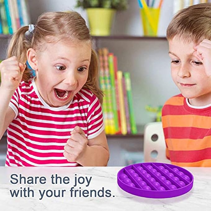 DODO Push pop pop Bubble Sensory Fidget Toy,Autism Special Needs Stress Reliever Silicone Stress Reliever Toy,Squeeze Sensory Toy (round-3pcs) - Image 3