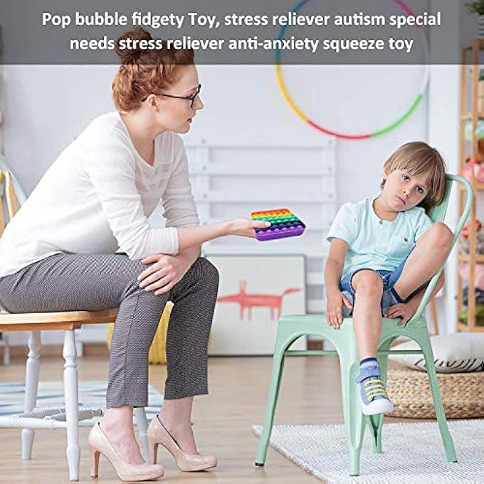 DODO Push pop pop Bubble Sensory Fidget Toy,Autism Special Needs Stress Reliever Silicone Stress Reliever Toy,Squeeze Sensory Toy (round-3pcs) - Image 4