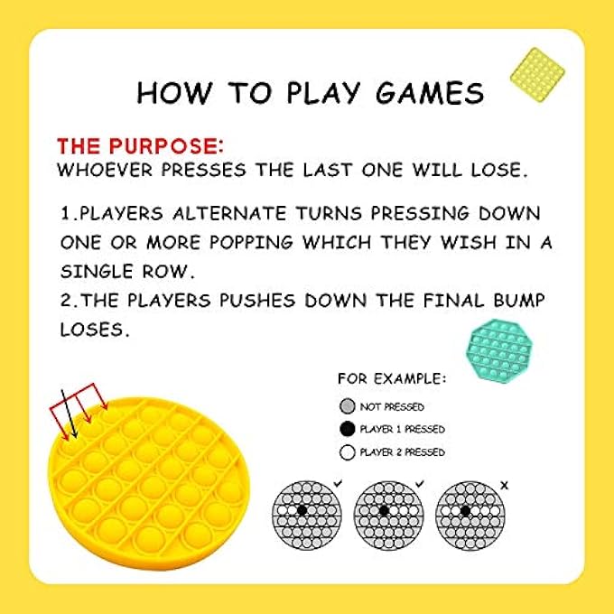 DODO Push pop pop Bubble Sensory Fidget Toy,Autism Special Needs Stress Reliever Silicone Stress Reliever Toy,Squeeze Sensory Toy (round-3pcs) - Image 5