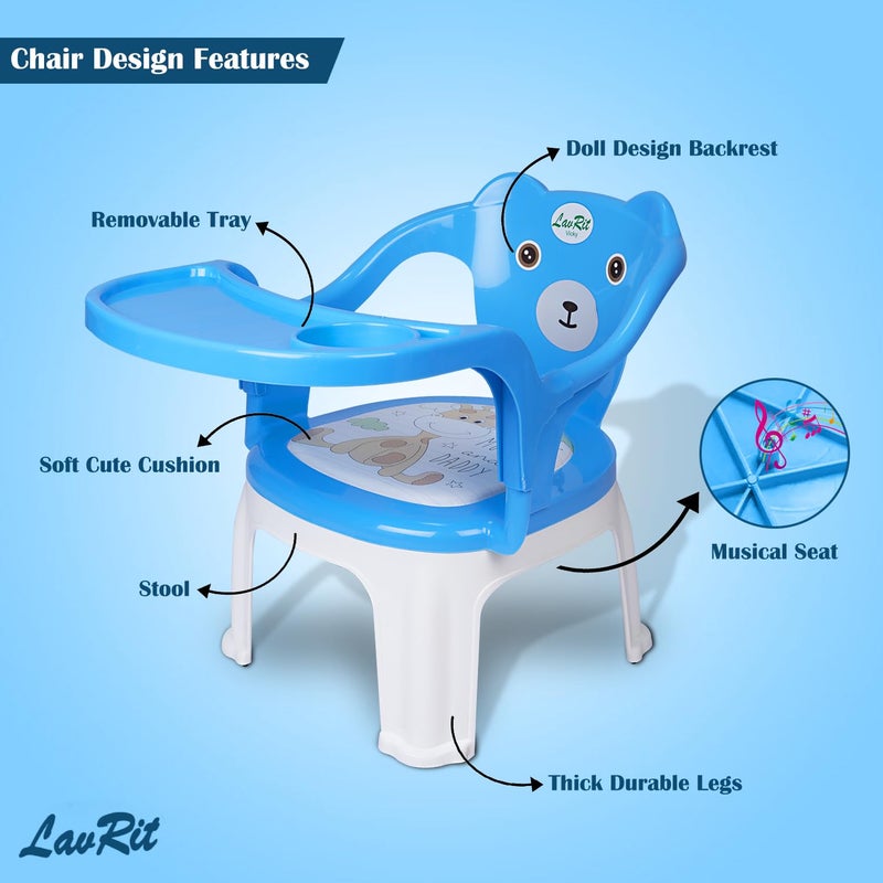 LavRit Plastic Baby Feeding Chair, with Tray Chair/Booster Plastic Chair for Kids/Feeding Chair for Kids,Portable Eating/Safe Chair(1-3 Years)/Upto 20 Kgs - Image 3