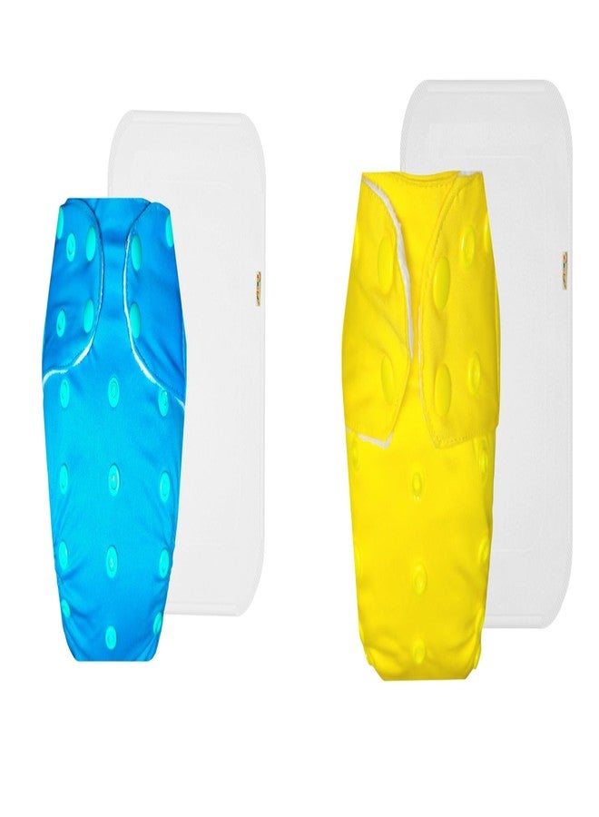 حفاضات قماشية فاخرة من دمبلدو مع حشوة قطنية (عبوة من قطعتين) | ملائمة ومريحة | تسمح بمرور الهواء | سهلة التنظيف | مثالية لفصل الصيف الهندي | من 3 أشهر إلى 3 سنوات | مناسبة للجنسين