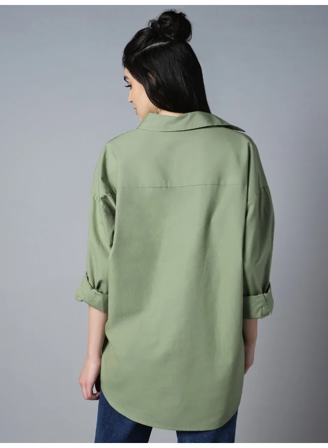 HIGH STAR Women's Green Shirts - Versatile and Trendy for Everyday Wear