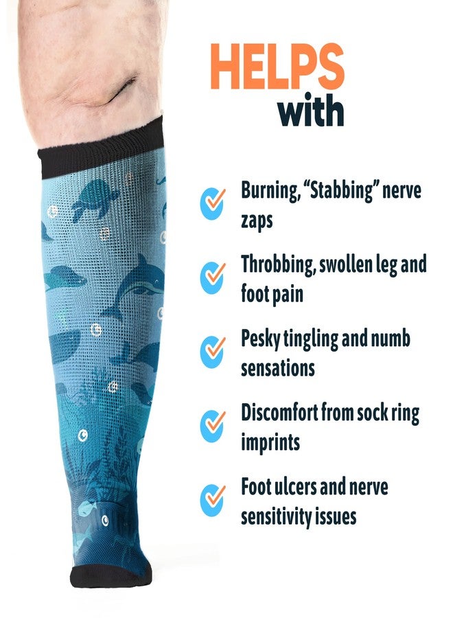 Viasox Deep Sea EasyStretch™ Diabetic Socks for Men & Women, Non Binding Top, Seamless Toe, Loose Fit, X-Large 12-14 - Image 5