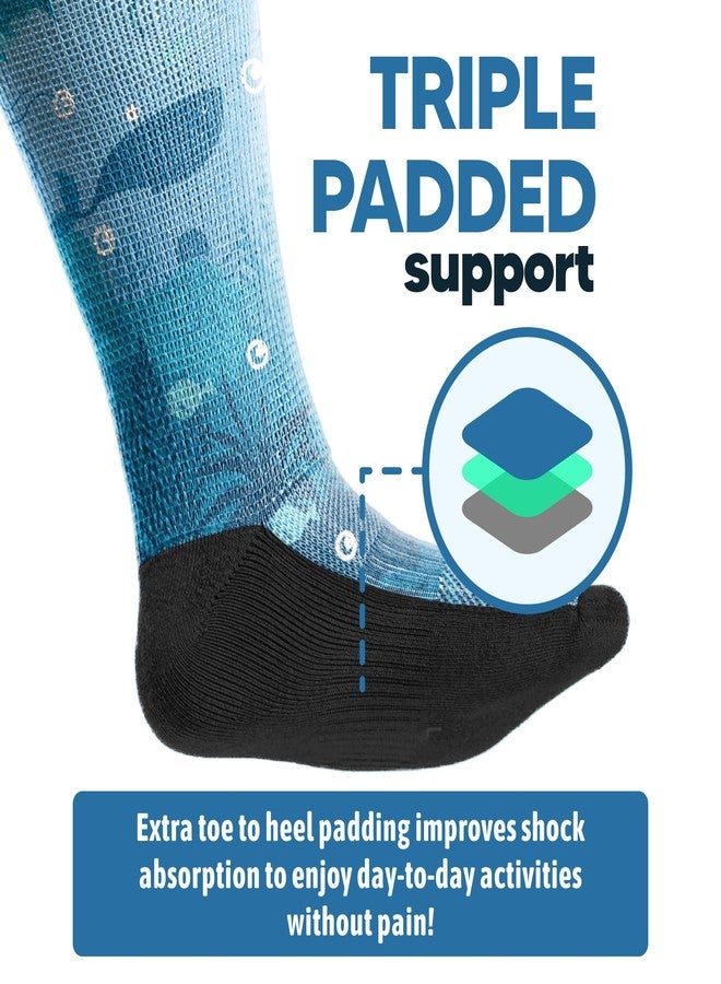 Viasox Deep Sea EasyStretch™ Diabetic Socks for Men & Women, Non Binding Top, Seamless Toe, Loose Fit, X-Large 12-14 - Image 2