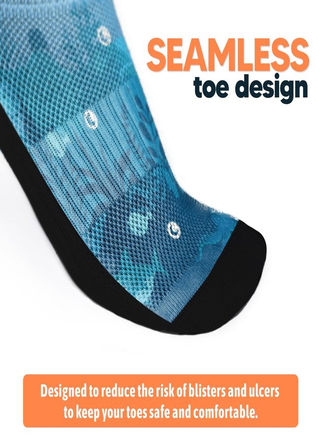 Viasox Deep Sea EasyStretch™ Diabetic Socks for Men & Women, Non Binding Top, Seamless Toe, Loose Fit, X-Large 12-14 - Image 4