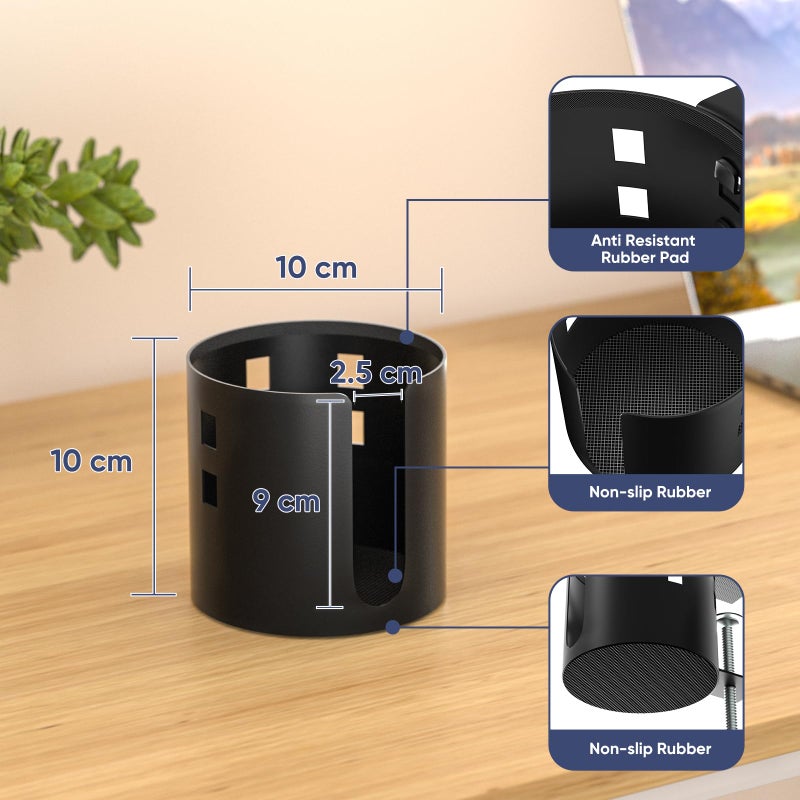 OOKUU Deeper Desk Cup Holder, OOKUU Anti-Spill Cup Holder for Desk or Table, Sturdy and Durable, Easy to Install, Enough to Hold Coffee Cups, Water Bottles, Gaming PC Office Accessories, Black - Image 4