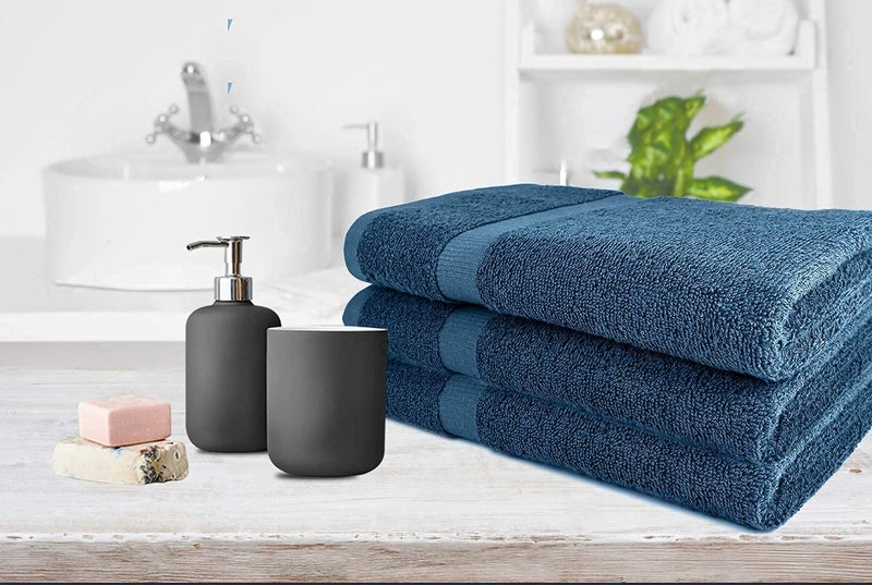 Welfic Organic Bamboo Cotton 500 GSM Ultra Soft Hand, Gym & Workout Towel - Set of 1 (Blue Opal) - Image 1