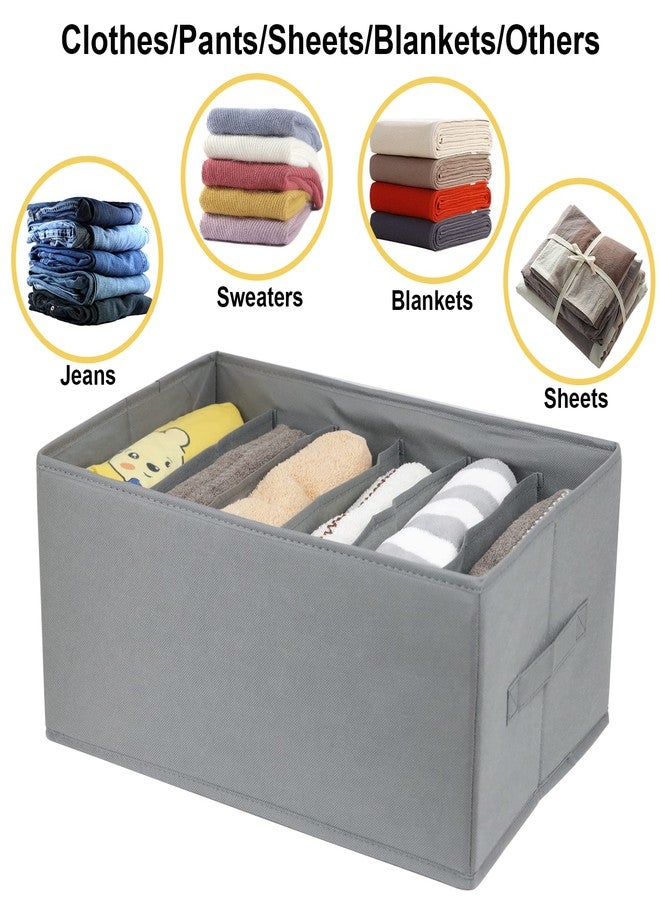 JAYVIRU Wardrobe Clothes Organizer Extra Large 6 Compartments, Divided Clothing Organizer for Closet, Jeans, Folded ClothCloset Organizers and Storage, Drawer Organizers for Clothing (Pack of 1) - Image 2