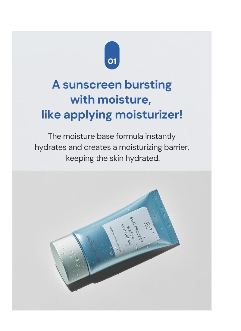 THANKYOU FARMER - THANKYOU FARMER Sun Project Water Sun Cream 1.75 Fl Oz (50ml) - Travel Size Sunscreen, Face Sunscreen for Sensitive Skin, Korean Sunscreen for Face - Image 1