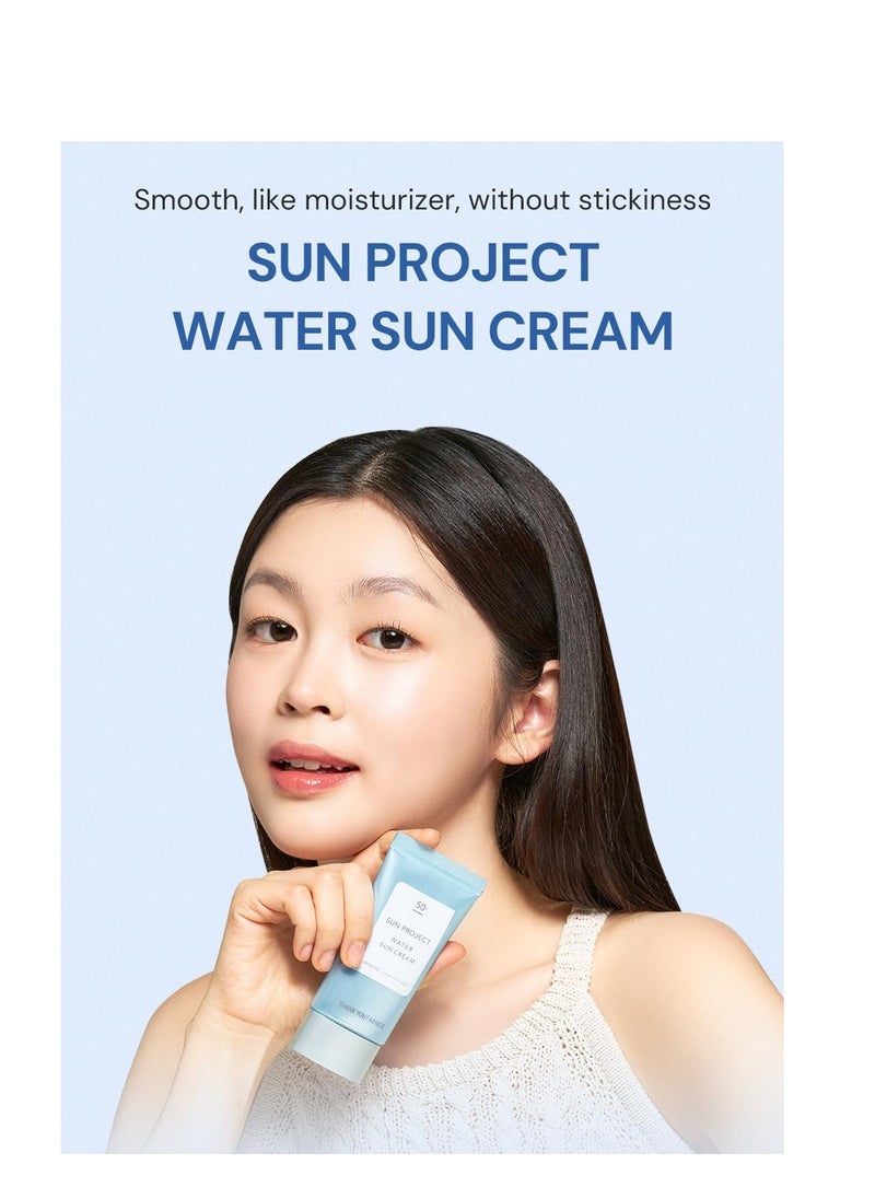 THANKYOU FARMER - THANKYOU FARMER Sun Project Water Sun Cream 1.75 Fl Oz (50ml) - Travel Size Sunscreen, Face Sunscreen for Sensitive Skin, Korean Sunscreen for Face - Image 1