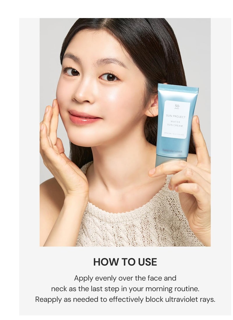 THANKYOU FARMER - THANKYOU FARMER Sun Project Water Sun Cream 1.75 Fl Oz (50ml) - Travel Size Sunscreen, Face Sunscreen for Sensitive Skin, Korean Sunscreen for Face - Image 1