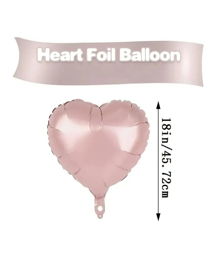 Kandid 10Pcs Valentine's 18-Inch Heart-Shaped Foil Balloons, Mixed Color, for Valentine'S Day, Birthday, Wedding, Anniversary, Engagement, Party Decorations, No Electricity Needed, Aluminum Film Balloons (BABY PINK) - Image 3