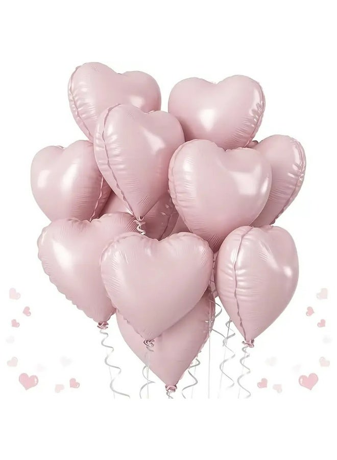 Kandid 10Pcs Valentine's 18-Inch Heart-Shaped Foil Balloons, Mixed Color, for Valentine'S Day, Birthday, Wedding, Anniversary, Engagement, Party Decorations, No Electricity Needed, Aluminum Film Balloons (BABY PINK) - Image 5