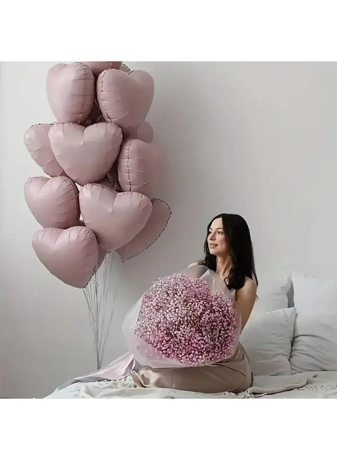 Kandid 10Pcs Valentine's 18-Inch Heart-Shaped Foil Balloons, Mixed Color, for Valentine'S Day, Birthday, Wedding, Anniversary, Engagement, Party Decorations, No Electricity Needed, Aluminum Film Balloons (BABY PINK) - Image 2