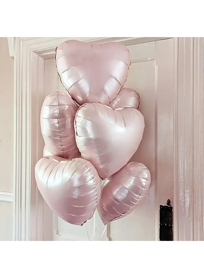 Kandid 10Pcs Valentine's 18-Inch Heart-Shaped Foil Balloons, Mixed Color, for Valentine'S Day, Birthday, Wedding, Anniversary, Engagement, Party Decorations, No Electricity Needed, Aluminum Film Balloons (BABY PINK) - Image 1