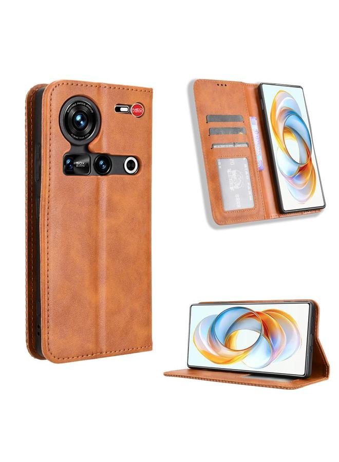 Case For ZTE nubia Z70 Ultra Magnetic Buckle Retro Texture Leather Phone Case