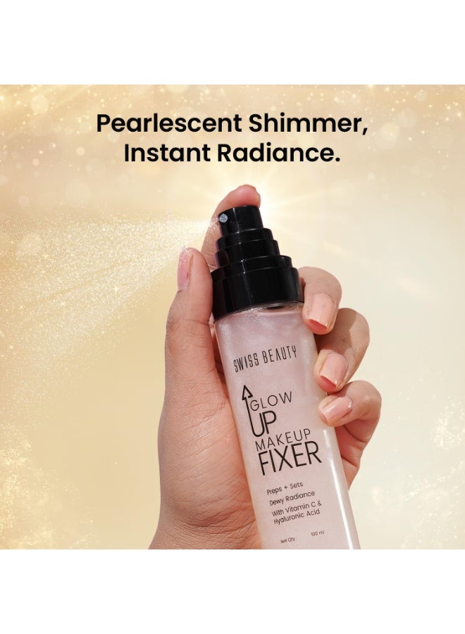 Swiss Beauty Glow Up Makeup Fixer | Preps + Sets | Dewy Radiance | For Face & Body | With Vitamin C & Hyaluronic Acid | 100ml - Image 5