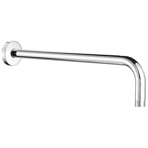 Nuodan Shower Arm with Flange, 15 Inches Wall Mount Replacement Extension Showerhead Arm For Fixed Shower Head, Chrome - Image 1