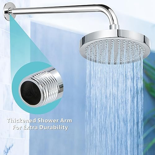 Nuodan Shower Arm with Flange, 15 Inches Wall Mount Replacement Extension Showerhead Arm For Fixed Shower Head, Chrome - Image 4