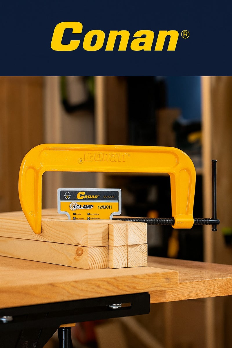 Conan 12-Inch Heavy Duty G Clamp – Professional Cast Iron C-Clamp for Woodworking, Metalworking, and DIY Projects - Image 1
