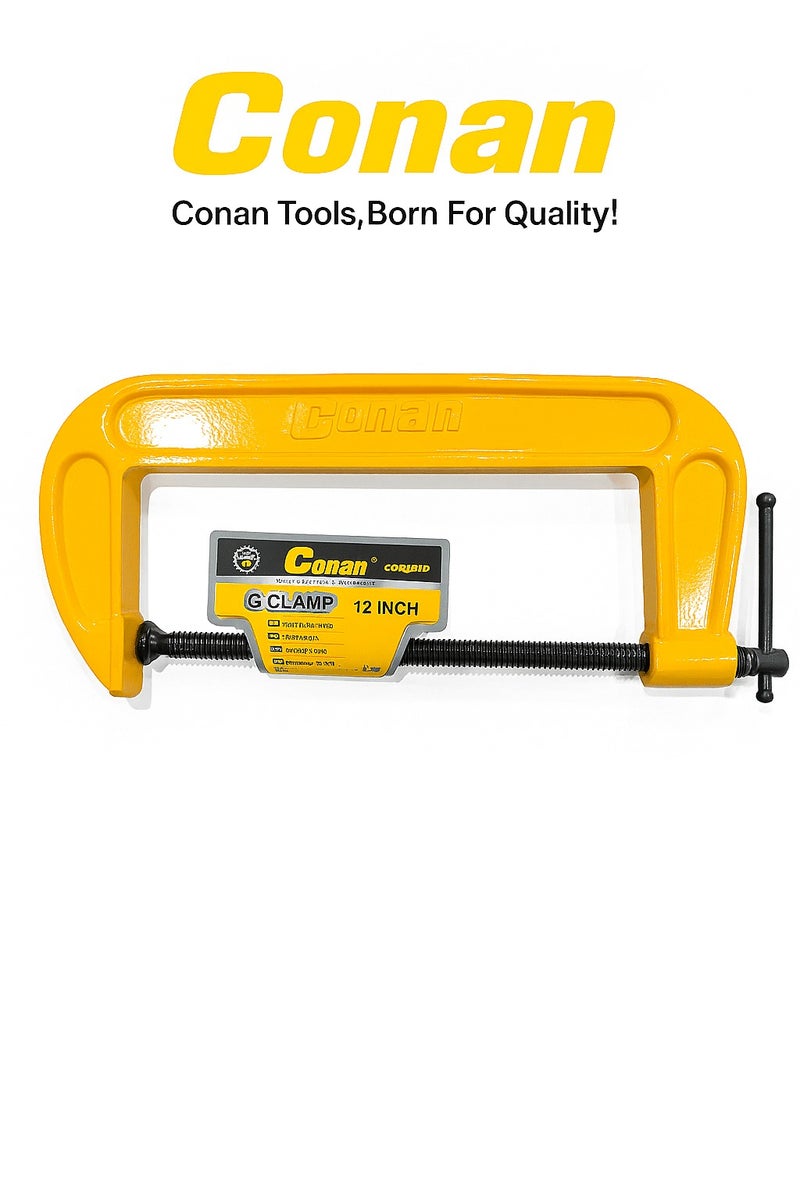 Conan 12-Inch Heavy Duty G Clamp – Professional Cast Iron C-Clamp for Woodworking, Metalworking, and DIY Projects - Image 2