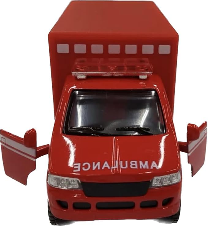 KiNSMART Rescue Team Ambulance 5" Die Cast Metal w/Pullback Action (2SET) - Image 2