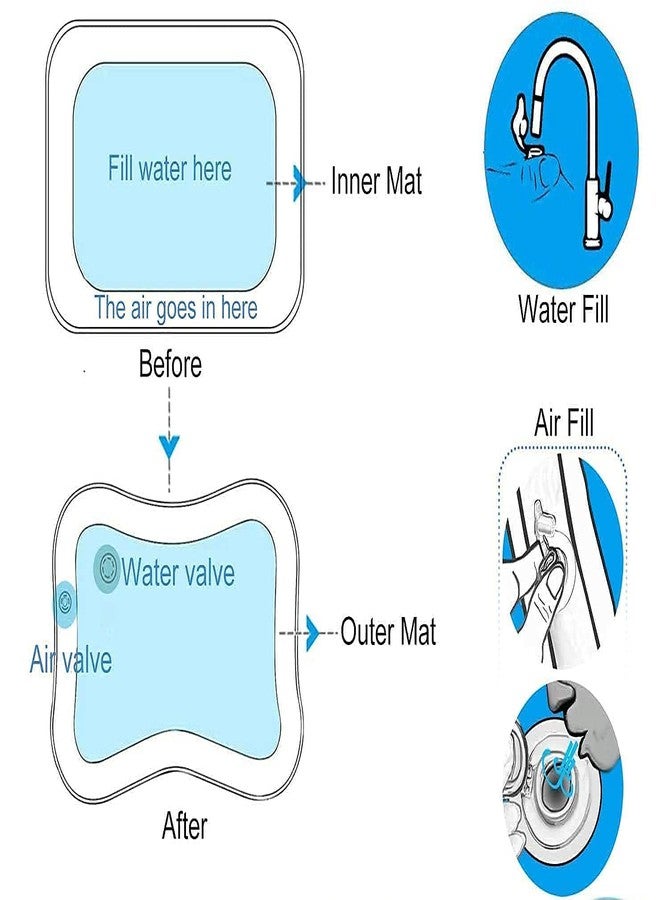 VENJA (LABEL) Baby Kids Water Play Mat | Ractangle Shape Inflatable Tummy Time Indoor Outdoor Water Play Mat for Baby Crawling Cushion Baby Slapped Pad for Inflatable Toddler (Multiprint/Design) - Image 3