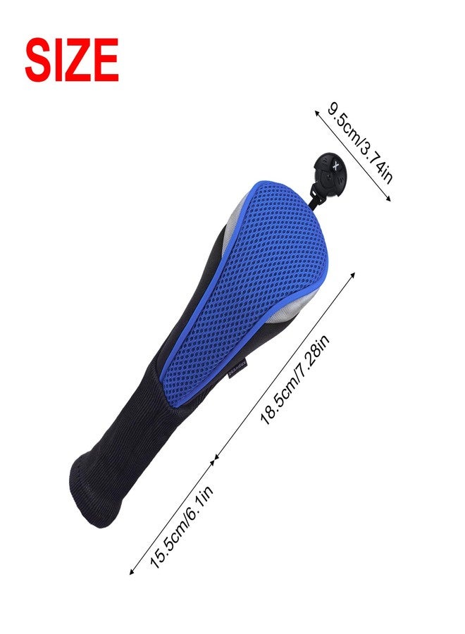 Andux 4pcs/Pack Long Neck Golf Hybrid Club Head Covers CTMT-02 Blue - Image 2