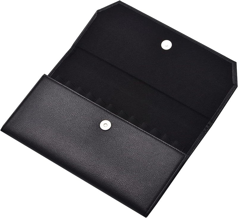 erofa 12 Black Fountain Pen Case PU Leather Organiser Bag Portfolio - Image 4