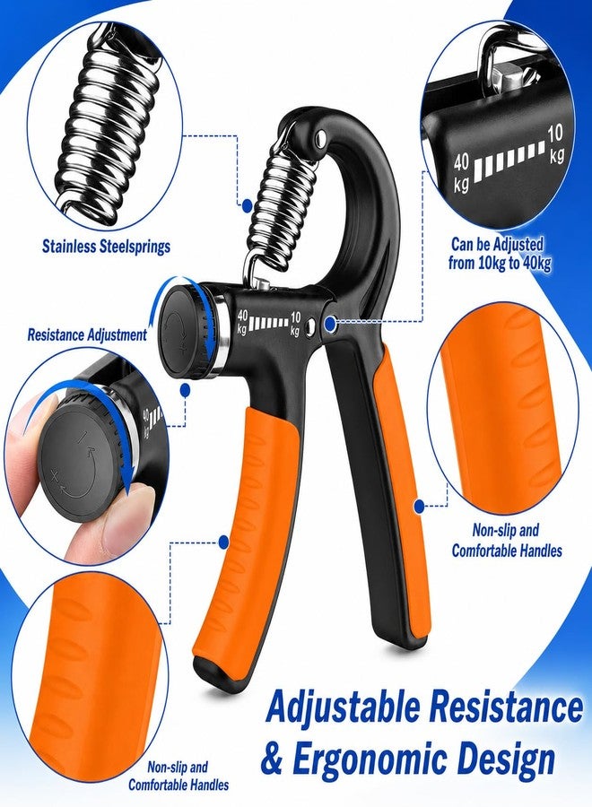 FIT FOCUS Gym Combo Kit with Sports Duffle Bag and Adjustable Hand Grip Strengthener, 10-40kg, for Men and Women, Workout Travel Fitness Training (Orange) - Image 5